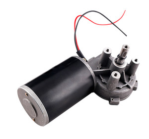 Torsi Tinggi Disesuaikan 12v 24v Mini Rpm Rendah Sikat Dc Motor Worm Gear Listrik
